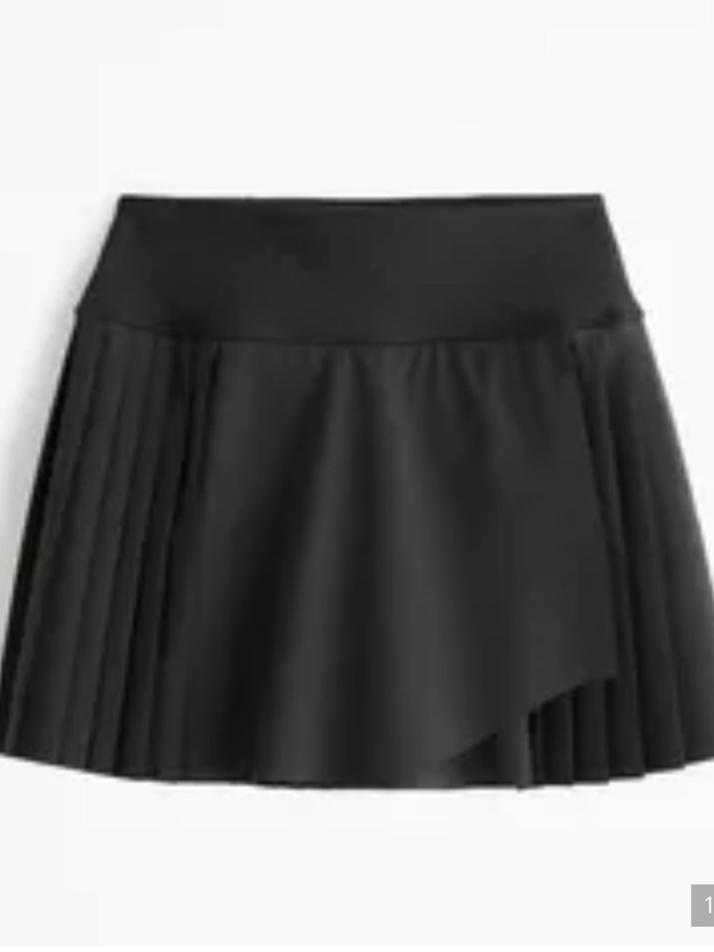 Abercrombie & Fitch Black Asymmetric Pleated Athletic Skort